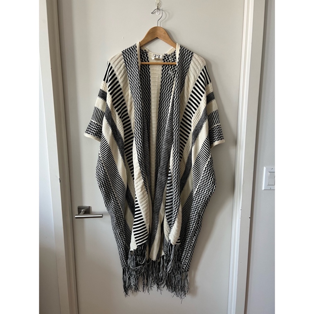 PPLA Woven Long Oversized Shrug Cardigan